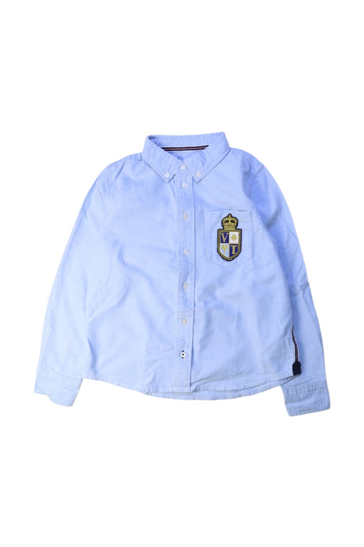 A Blue Long Sleeve Shirts from Velveteen in size 8Y for boy. (Front View)