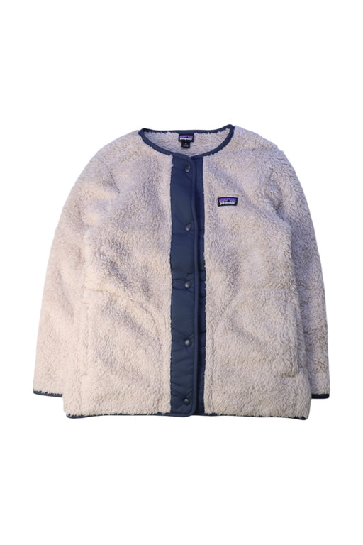 A Beige Puffer/Quilted Jackets from Patagonia in size 10Y for boy. (Front View)