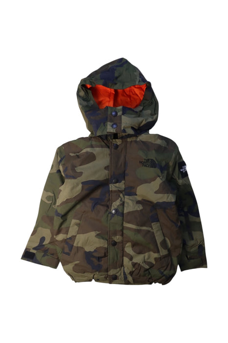 A Green Puffer/Quilted Jackets from The North Face in size 4T for boy. (Front View)
