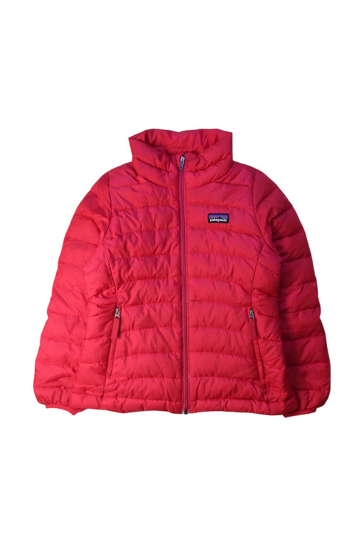 A Red Puffer/Quilted Jackets from Patagonia in size 5T for girl. (Front View)