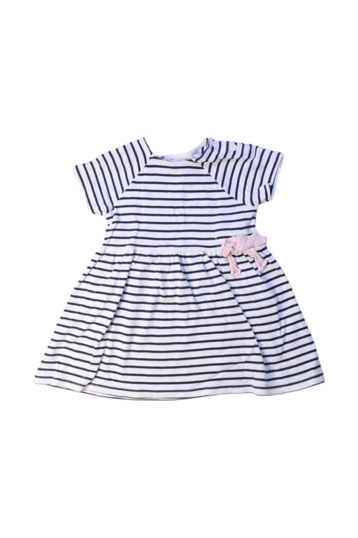 A White Short Sleeve Dresses from Petit Bateau in size 6-12M for girl. (Front View)