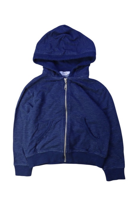A Blue Hooded Sweatshirts from Bonpoint in size 6T for boy. (Front View)