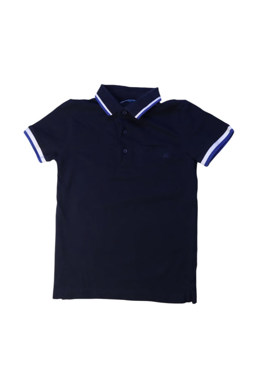 A Navy Short Sleeve Polos from Mayoral in size 5T for boy. (Front View)