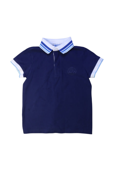 A Navy Short Sleeve Polos from Jacadi in size 6T for boy. (Front View)