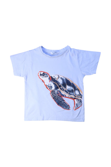 A Blue Short Sleeve T Shirts from Mayoral in size 5T for boy. (Front View)
