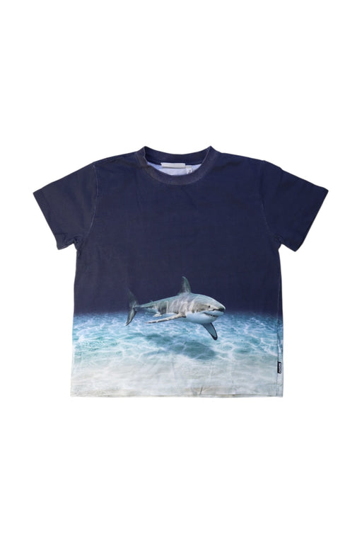 A Navy Short Sleeve T Shirts from Molo in size 7Y for boy. (Front View)
