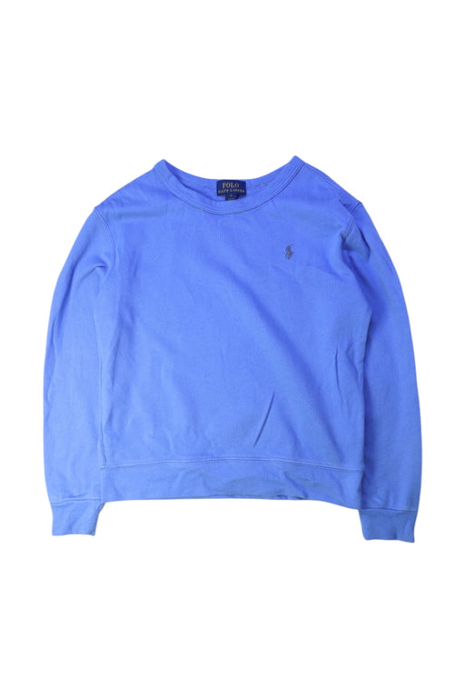 A Blue Crewneck Sweatshirts from Polo Ralph Lauren in size 7Y for boy. (Front View)
