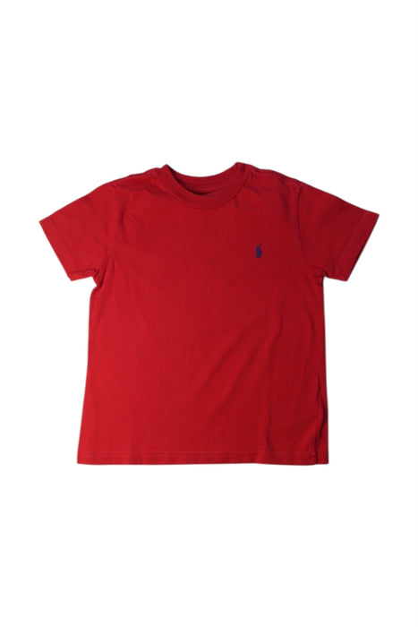 A Red Short Sleeve T Shirts from Polo Ralph Lauren in size 4T for boy. (Front View)