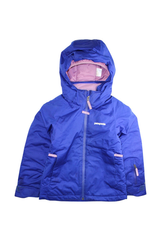 A Blue Rain Jackets from Patagonia in size 5T for girl. (Front View)