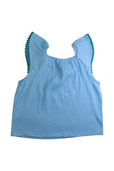 A Blue Sleeveless Tops from Crewcuts in size 8Y for girl. (Back View)