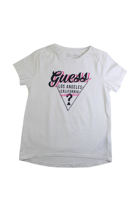 A White Short Sleeve T Shirts from Guess in size 7Y for girl. (Front View)