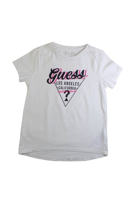 A White Short Sleeve T Shirts from Guess in size 7Y for girl. (Front View)