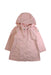 A Pink Rain Jackets from Moncler in size 5T for girl. (Front View)