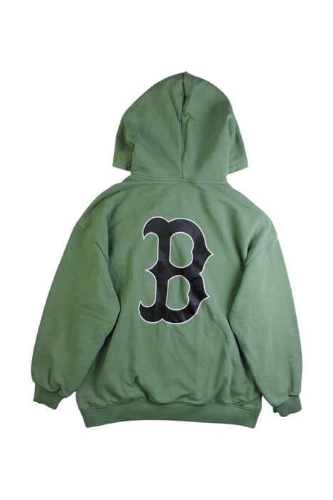 A Green Hooded Sweatshirts from MLB in size 11Y for boy. (Back View)