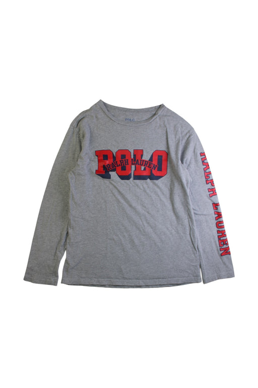 A Grey Long Sleeve Shirts from Polo Ralph Lauren in size 10Y for boy. (Front View)