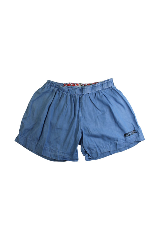 A Blue Shorts from Moschino in size 10Y for girl. (Front View)
