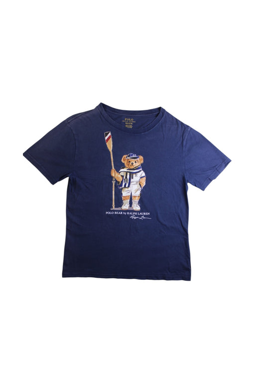 A Navy Short Sleeve T Shirts from Polo Ralph Lauren in size 10Y for girl. (Front View)