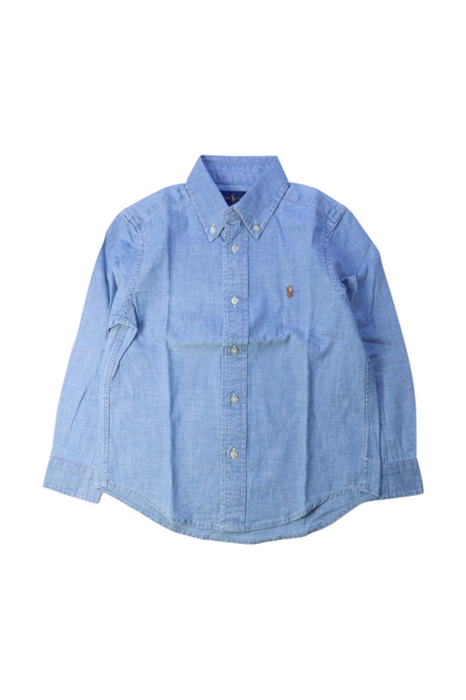 A Blue Long Sleeve Shirts from Ralph Lauren in size 5T for boy. (Front View)