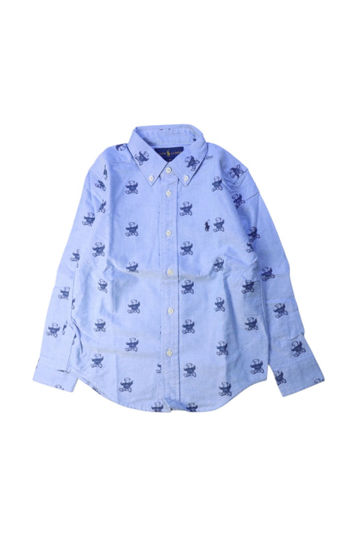 A Blue Long Sleeve Shirts from Ralph Lauren in size 5T for boy. (Front View)