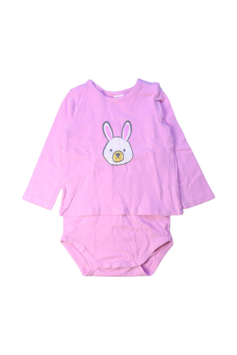 A Pink Long Sleeve Bodysuits from Seed in size 12-18M for girl. (Front View)