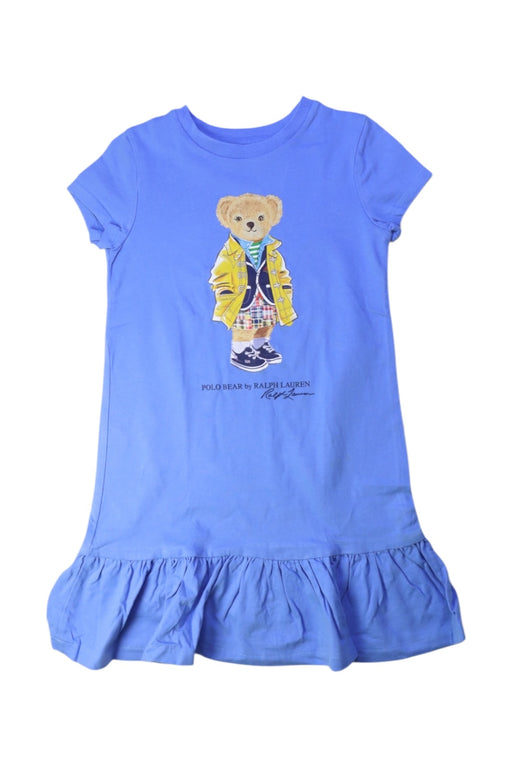 A Blue Short Sleeve Dresses from Polo Ralph Lauren in size 5T for girl. (Front View)