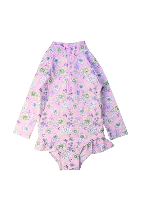 A Pink Swimsuits from Seed in size 2T for girl. (Front View)