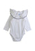 A White Sleeveless Bodysuits from Jacadi in size 3-6M for girl. (Front View)