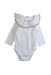 A White Sleeveless Bodysuits from Jacadi in size 3-6M for girl. (Front View)