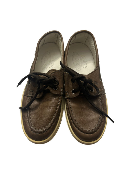 A Brown Loafers & Moccasins from Tod’s in size 5T for boy. (Front View)