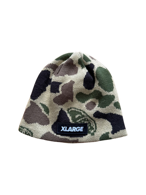 A Green Beanies from XLARGE Kids in size 5T for neutral. (Front View)