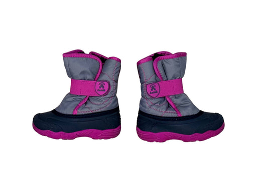 A Grey Winter Boots from Kamik in size 3T for girl. (Front View)