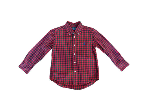 A Red Long Sleeve Polos from Polo Ralph Lauren in size 4T for boy. (Front View)