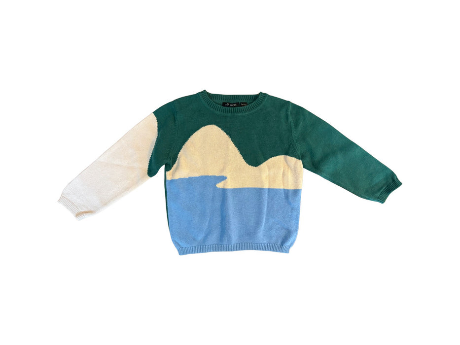 A Green Knit Sweaters from mini kardi in size 4T for boy. (Front View)
