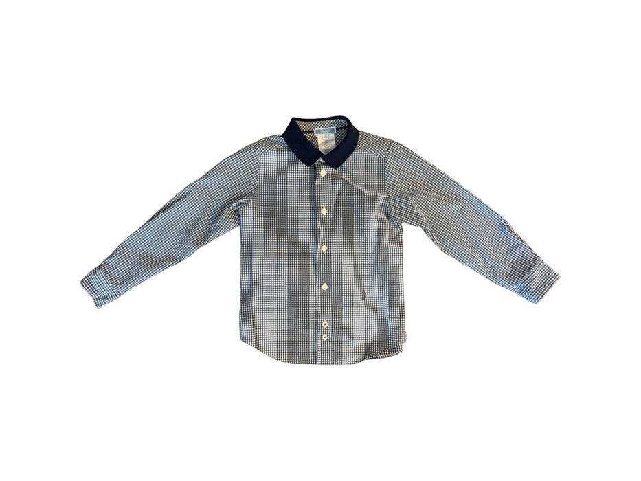 A Blue Long Sleeve Polos from Jacadi in size 4T for boy. (Front View)