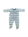 A Blue Onesies from Petit Bateau in size 6-12M for neutral. (Front View)