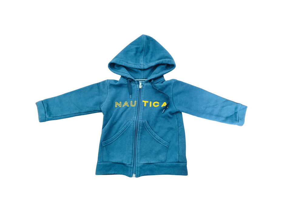 A Blue Zippered Sweatshirts from Nautica in size 3T for boy. (Front View)
