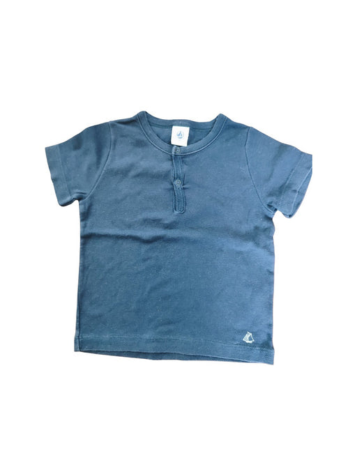 A Blue Short Sleeve T Shirts from Petit Bateau in size 3T for boy. (Front View)