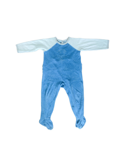 A Blue Onesies from Petit Bateau in size 18-24M for neutral. (Front View)