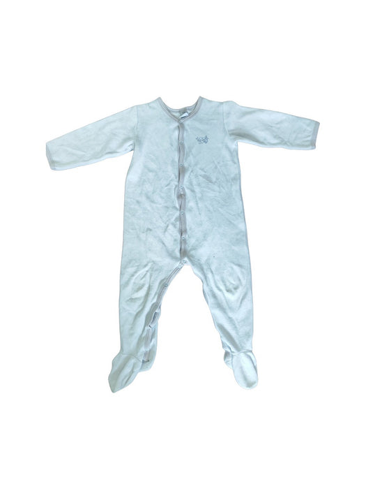 A White Onesies from Petit Bateau in size 2T for neutral. (Front View)