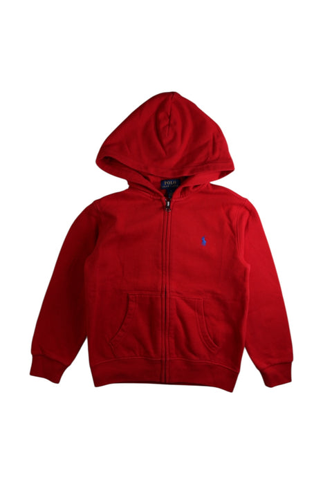 A Red Zippered Sweatshirts from Polo Ralph Lauren in size 5T for boy. (Front View)