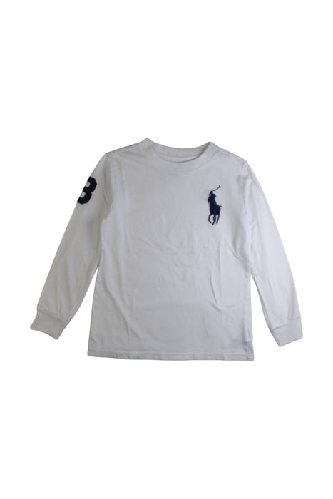 A White Long Sleeve T Shirts from Polo Ralph Lauren in size 5T for boy. (Front View)
