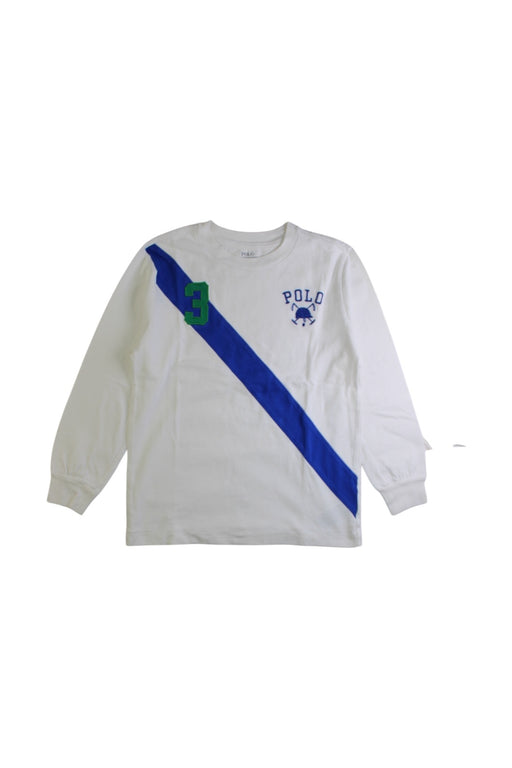 A White Long Sleeve Shirts from Polo Ralph Lauren in size 6T for boy. (Front View)