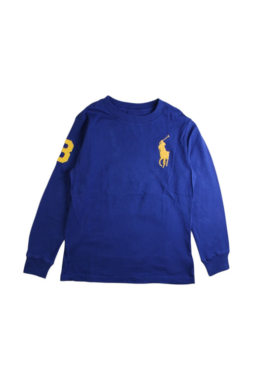 A Blue Long Sleeve Shirts from Polo Ralph Lauren in size 6T for boy. (Front View)