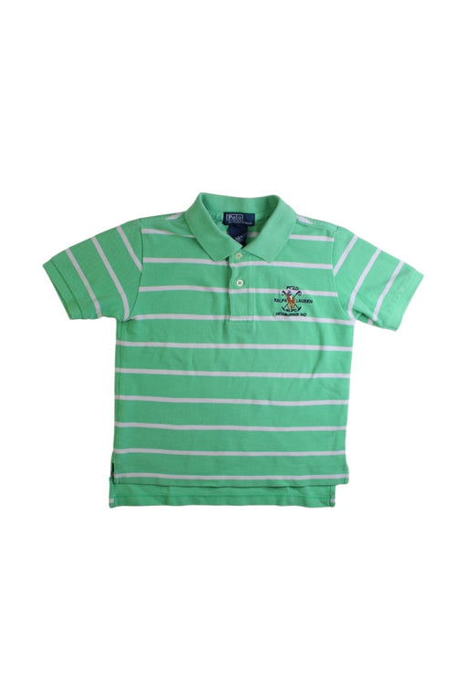 A Green Short Sleeve Polos from Polo Ralph Lauren in size 4T for boy. (Front View)