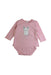 A Pink Long Sleeve Bodysuits from Seed in size 3-6M for girl. (Front View)