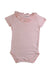 A Pink Sleeveless Bodysuits from Seed in size 3-6M for girl. (Front View)