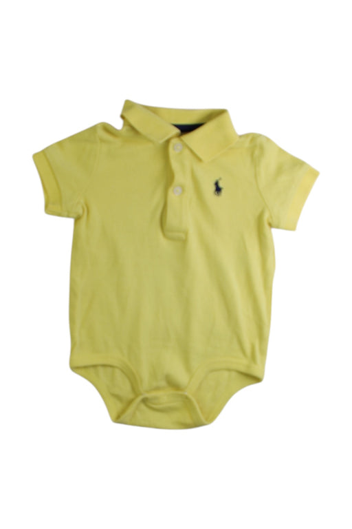 A Yellow Short Sleeve Bodysuits from Ralph Lauren in size 3-6M for boy. (Front View)