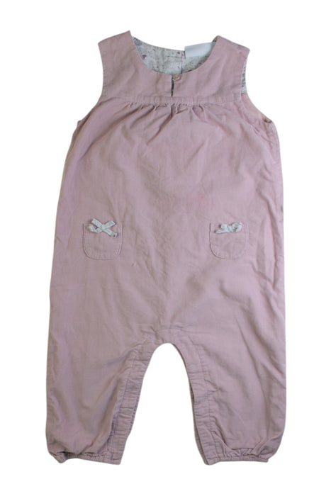 A Pink Sleeveless Jumpsuits from The Little White Company in size 12-18M for girl. (Front View)