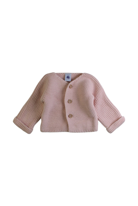 A Pink Cardigans from Petit Bateau in size 3-6M for girl. (Front View)