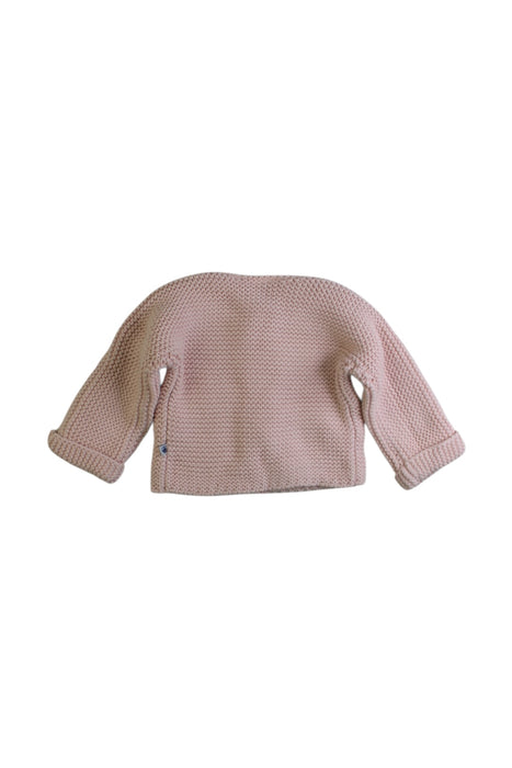 A Pink Cardigans from Petit Bateau in size 3-6M for girl. (Back View)
